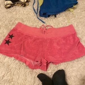 Terry short hard tail pink with stars